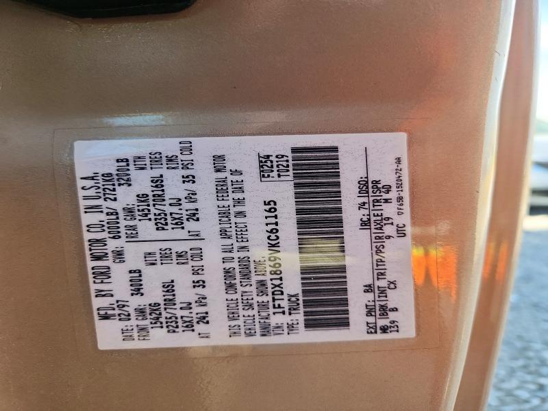 55930706 :رقم المزاد ، 1FTDX1869VKC61165 vin ، 1997 Ford F150 مزاد بيع
