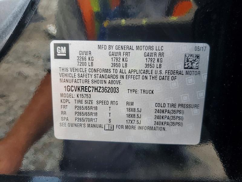 57026336 :رقم المزاد ، 1GCVKREC7HZ362003 vin ، 2017 Chevrolet Silverado مزاد بيع
