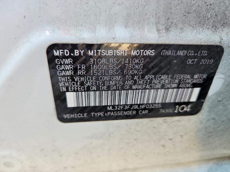Aukcja sprzedaży 2020 Mitsubishi Mirage, vin: ML32F3FJ9LHF03255, numer aukcji: 56716476