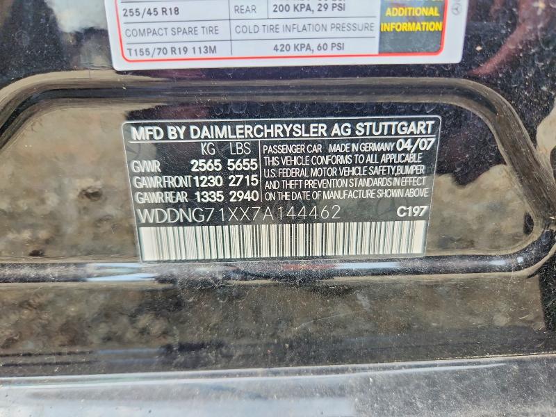Aukcja sprzedaży 2007 Mercedes-benz S, vin: WDDNG71XX7A144462, numer aukcji: 56492426