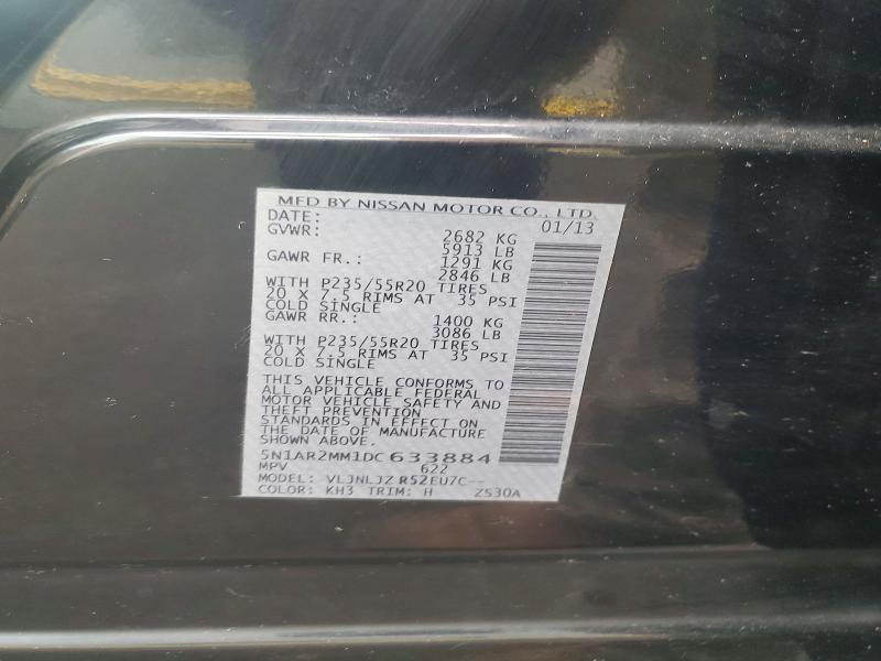 Продажа на аукционе авто 2013 Nissan Pathfinder, vin: 5N1AR2MM1DC633884, номер лота: 58977476