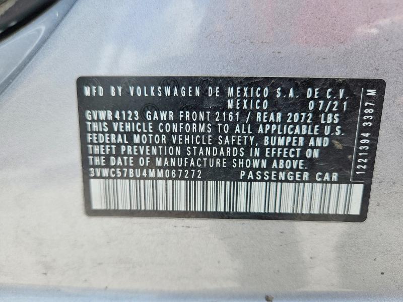 Aukcja sprzedaży 2021 Volkswagen Jetta, vin: 3VWC57BU4MM067272, numer aukcji: 56522496