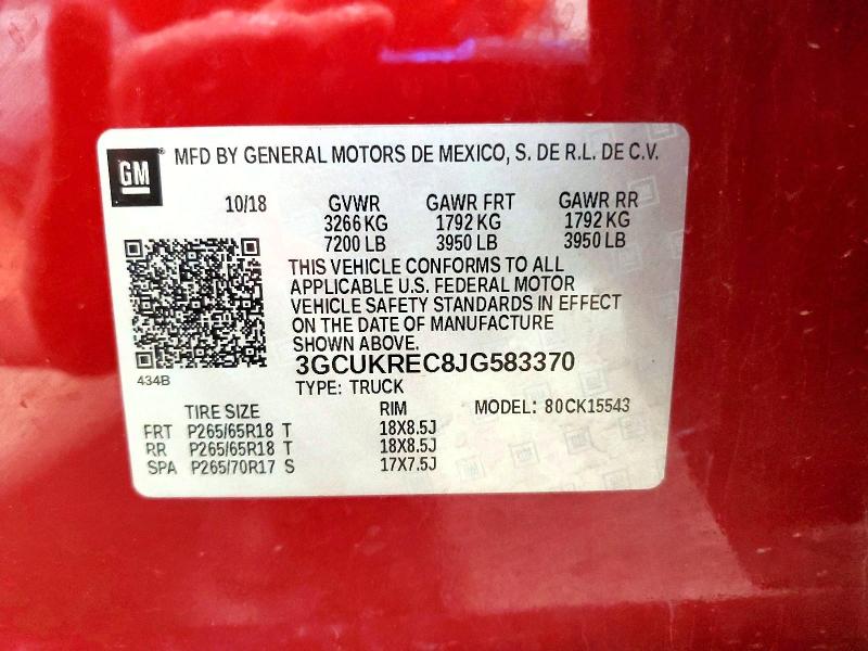 55816216 :رقم المزاد ، 3GCUKREC8JG583370 vin ، 2018 Chevrolet Silverado مزاد بيع