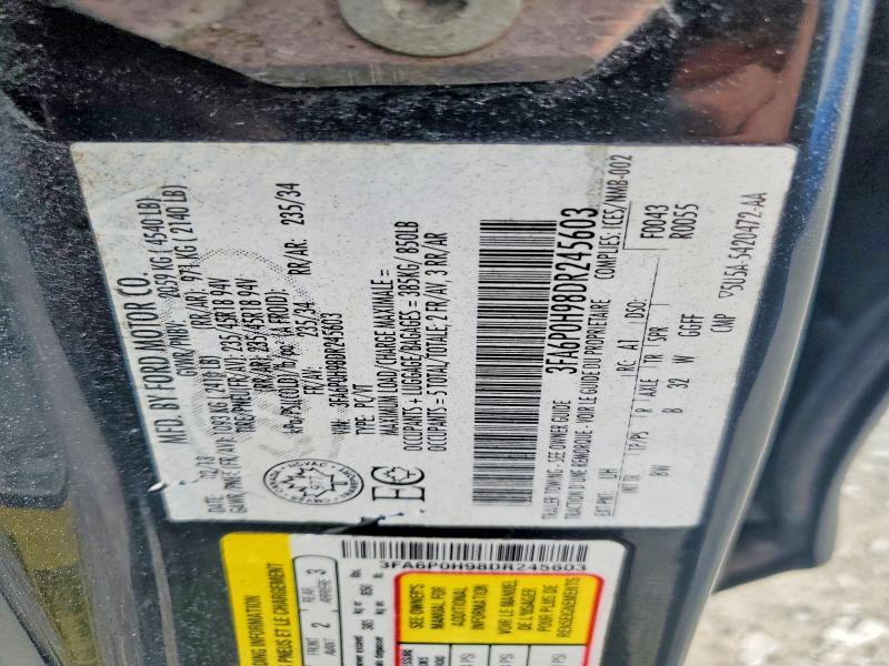 Продажа на аукционе авто 2013 Ford Fusion, vin: 3FA6P0H98DR245603, номер лота: 58040376