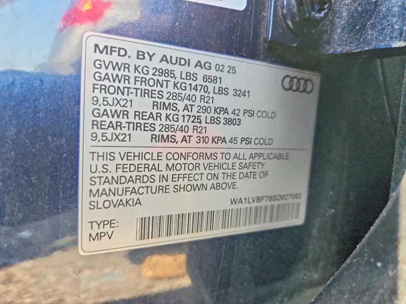 Продажа на аукционе авто 2025 Audi Q7, vin: WA1LVBF76SD027062, номер лота: 58394756