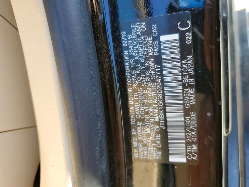 57089726 :رقم المزاد ، JTHBK1GG8D2047717 vin ، 2013 Lexus Es مزاد بيع