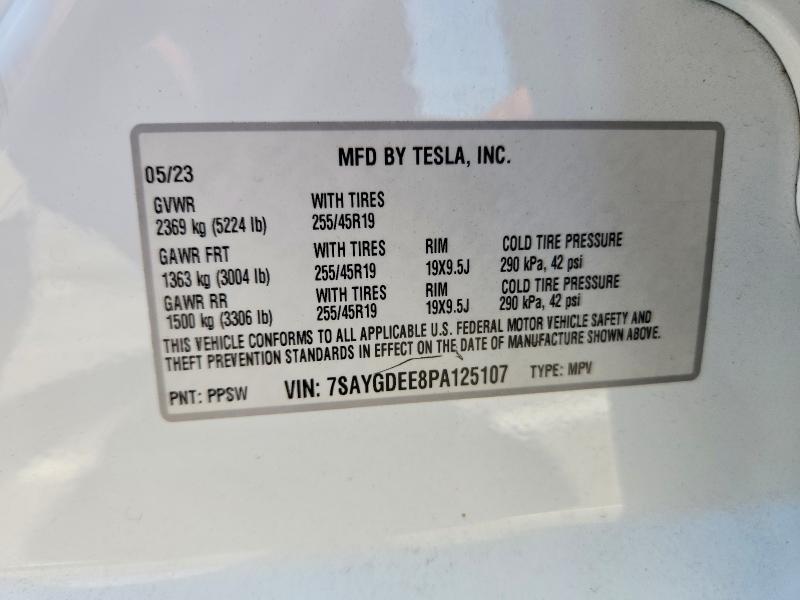 Aukcja sprzedaży 2023 Tesla Model Y, vin: 7SAYGDEE8PA125107, numer aukcji: 58495186