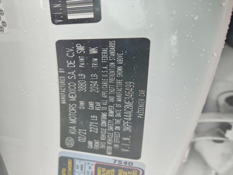 2021 Kia Forte მანქანა იყიდება აუქციონზე, vin: 3KPF44AC8ME346499, აუქციონის ნომერი: 56701606