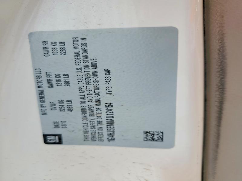 Продаж на аукціоні авто 2010 Buick Lucerne, vin: 1G4HJ5EM0AU124154, номер лоту: 55554306