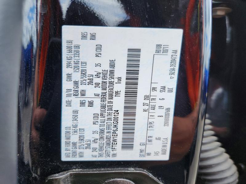 56079376 :رقم المزاد ، 1FTEW1EP6JKG00124 vin ، 2018 Ford F150 مزاد بيع