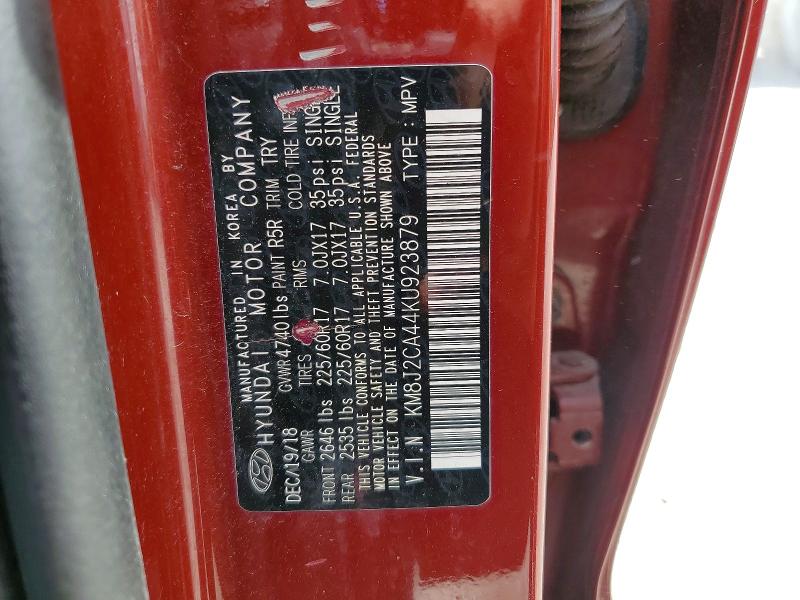 2019 Hyundai Tucson მანქანა იყიდება აუქციონზე, vin: KM8J2CA44KU923879, აუქციონის ნომერი: 57005756