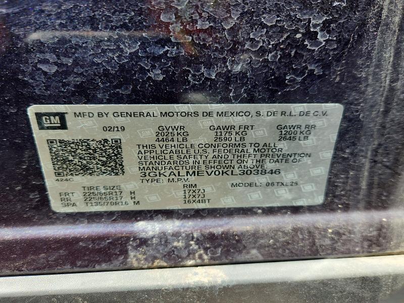 55746906 :رقم المزاد ، 3GKALMEV0KL303846 vin ، 2019 Gmc Terrain مزاد بيع