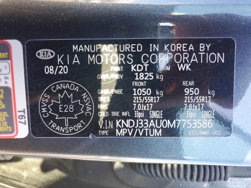 Aukcja sprzedaży 2021 Kia Soul, vin: KNDJ33AU0M7753586, numer aukcji: 56664926