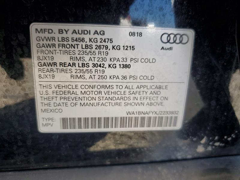 Aukcja sprzedaży 2018 Audi Q5, vin: WA1BNAFYXJ2233932, numer aukcji: 57571386