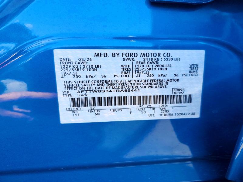 Aukcja sprzedaży 2026 Ford Maverick, vin: 3FTTW8S34TRA65441, numer aukcji: 57079406