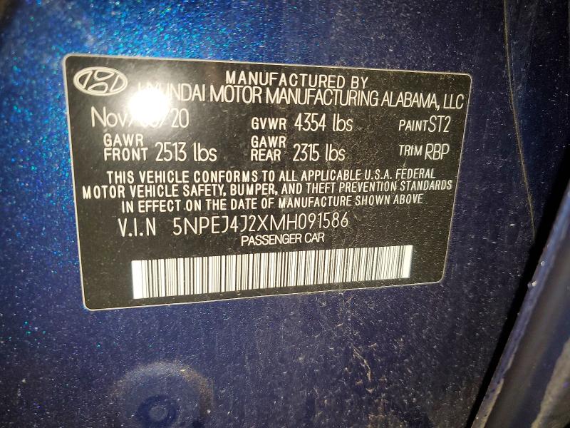 Продажа на аукционе авто 2021 Hyundai Sonata, vin: 5NPEJ4J2XMH091586, номер лота: 55520056