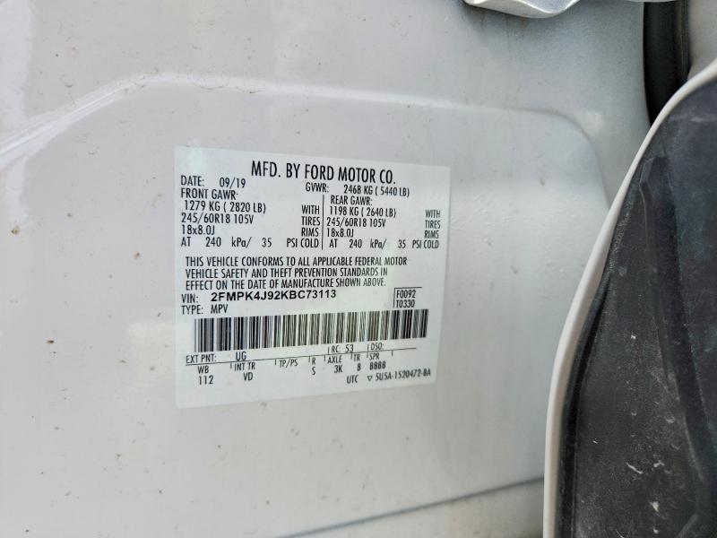 Продажа на аукционе авто 2019 Ford Edge, vin: 2FMPK4J92KBC73113, номер лота: 55049916