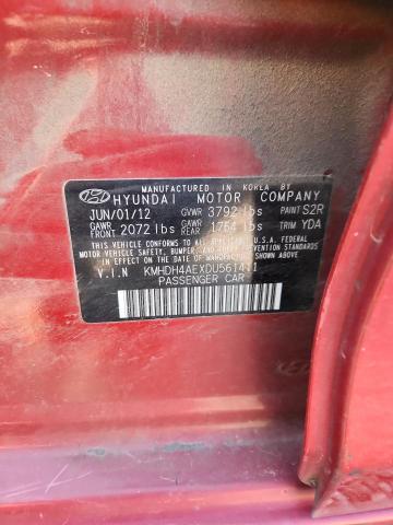 Продаж на аукціоні авто 2013 Hyundai Elantra, vin: KMHDH4AEXDU561411, номер лоту: 56838876