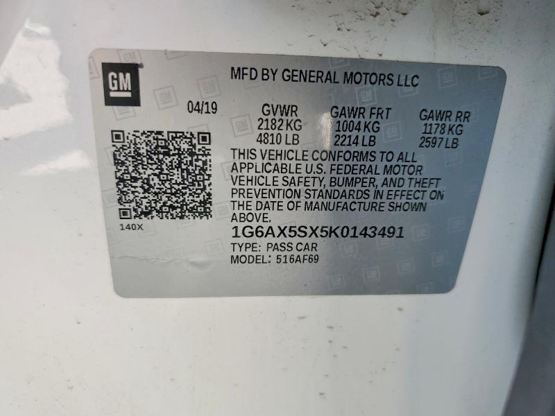 Продаж на аукціоні авто 2019 Cadillac Cts, vin: 1G6AX5SX5K0143491, номер лоту: 57033546