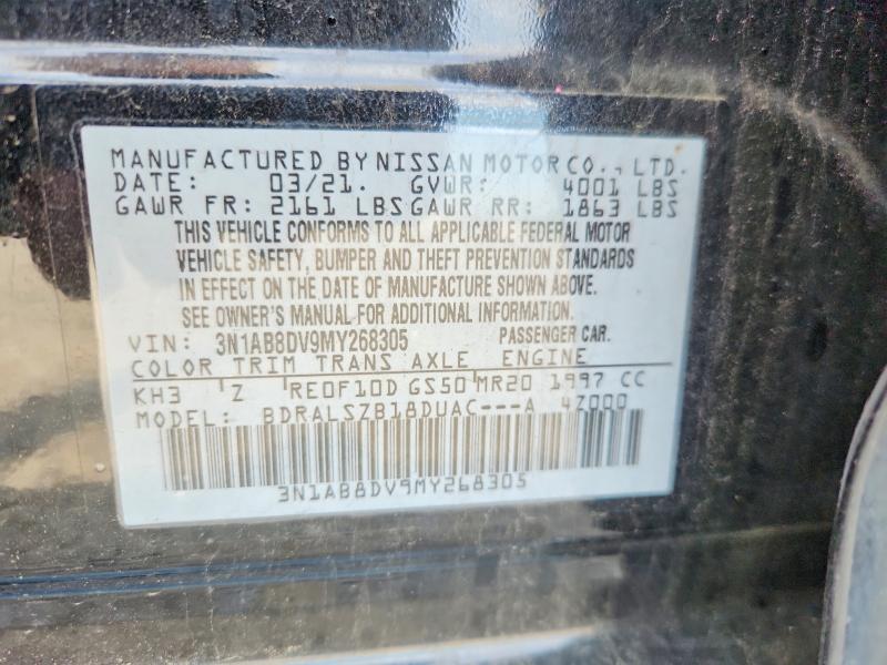 Aukcja sprzedaży 2021 Nissan Sentra, vin: 3N1AB8DV9MY268305, numer aukcji: 58401406