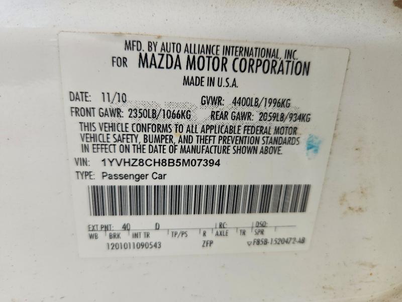 Aukcja sprzedaży 2011 Mazda 6, vin: 1YVHZ8CH8B5M07394, numer aukcji: 56949386