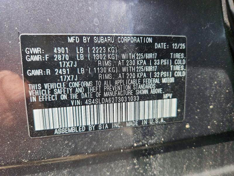 Продажа на аукционе авто 2026 Subaru Forester, vin: 4S4SLDA62T3031033, номер лота: 57936766