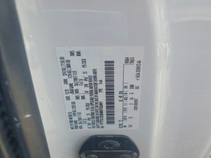 58087296 :رقم المزاد ، 1FTFX1E58MKF02491 vin ، 2021 Ford F150 مزاد بيع