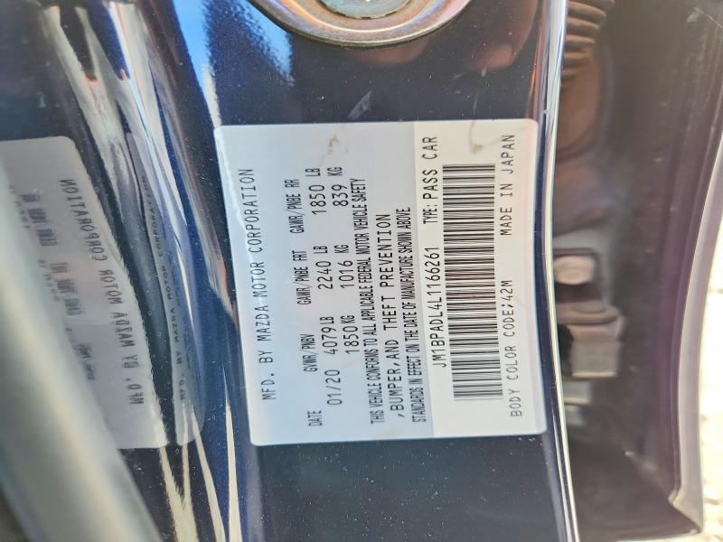Продажа на аукционе авто 2020 Mazda 3, vin: JM1BPADL4L1166261, номер лота: 55989776