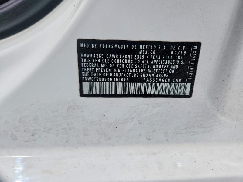 Продаж на аукціоні авто 2019 Volkswagen Jetta, vin: 3VW6T7BU9KM152009, номер лоту: 58344846