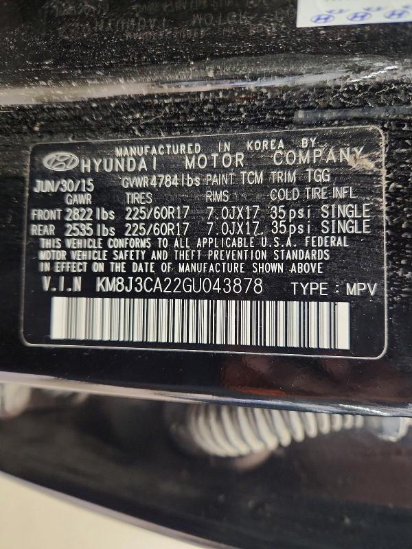 2016 Hyundai Tucson მანქანა იყიდება აუქციონზე, vin: KM8J3CA22GU043878, აუქციონის ნომერი: 56132606