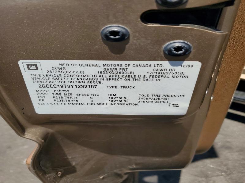 Aukcja sprzedaży 2000 Chevrolet Silverado, vin: 2GCEC19T3Y1232107, numer aukcji: 55549436