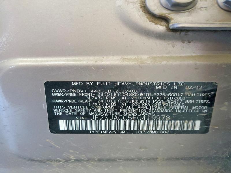 Продаж на аукціоні авто 2014 Subaru Forester, vin: JF2SJACC5EG419978, номер лоту: 58207896