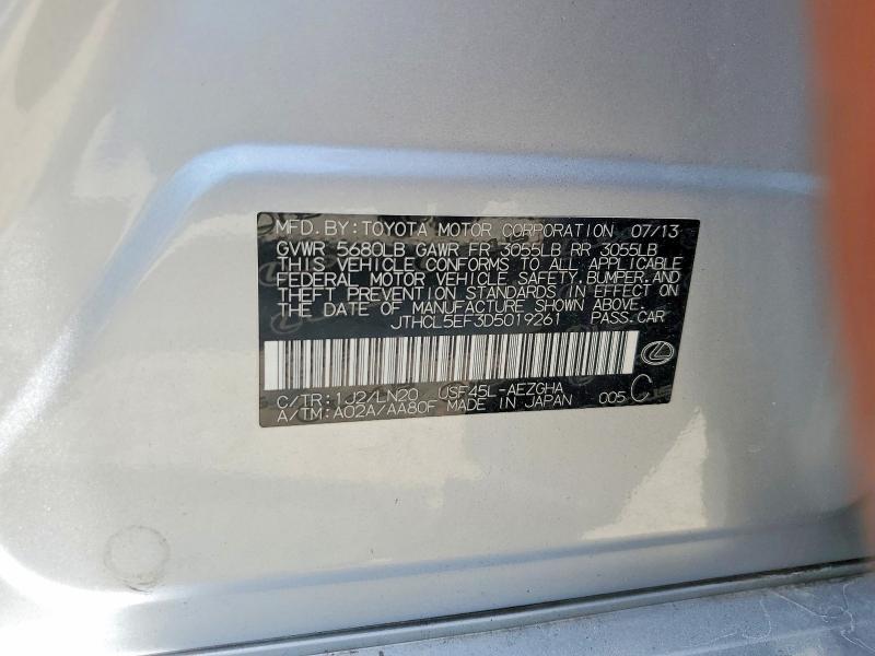 57256746 :رقم المزاد ، JTHCL5EF3D5019261 vin ، 2013 Lexus Ls مزاد بيع