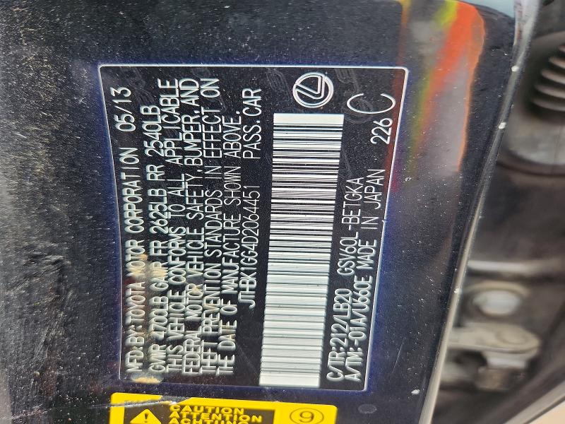 Aukcja sprzedaży 2013 Lexus Es, vin: JTHBK1GG4D2064451, numer aukcji: 55649236