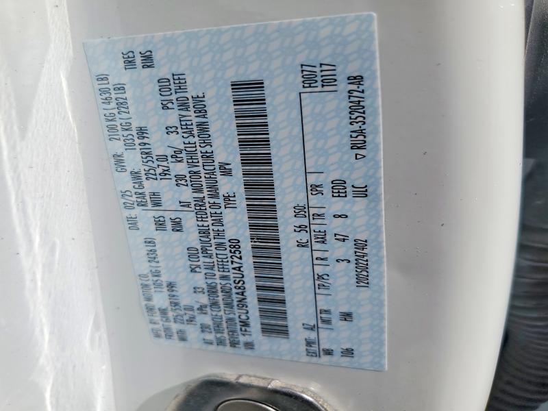 2025 Ford Escape მანქანა იყიდება აუქციონზე, vin: 1FMCU9NA8SUA72580, აუქციონის ნომერი: 56544836