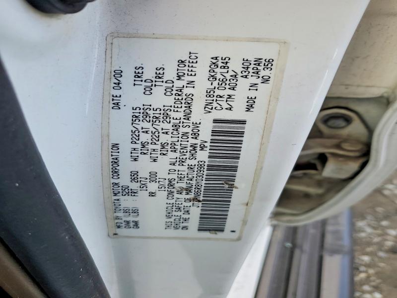 Продажа на аукционе авто 2000 Toyota 4runner, vin: JT3HN86R8Y0309983, номер лота: 56190546
