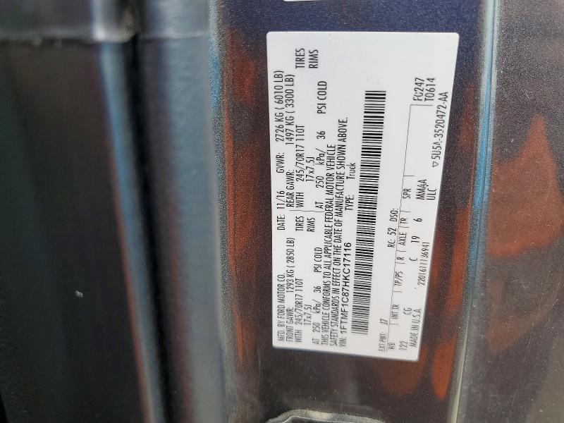 Aukcja sprzedaży 2017 Ford F150, vin: 1FTMF1C87HKC17116, numer aukcji: 56174576