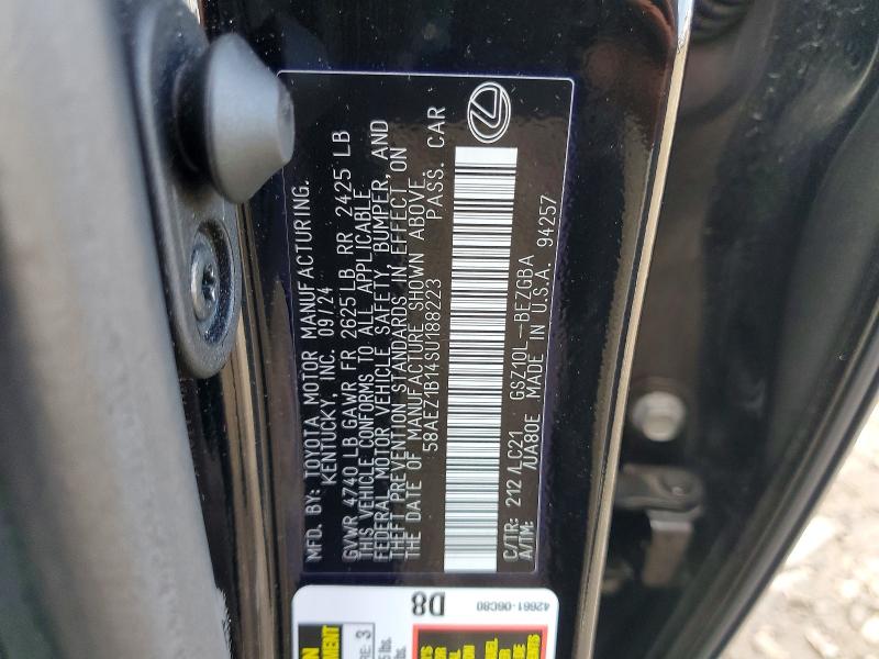 2025 Lexus Es 350 მანქანა იყიდება აუქციონზე, vin: 58AEZ1B14SU188223, აუქციონის ნომერი: 58761426