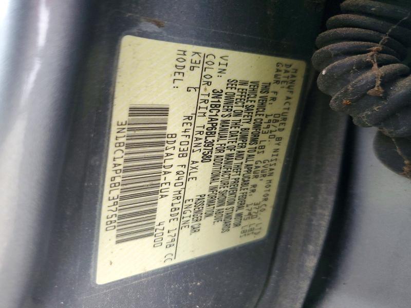 58233536 :رقم المزاد ، 3N1BC1AP6BL397580 vin ، 2011 Nissan Versa مزاد بيع