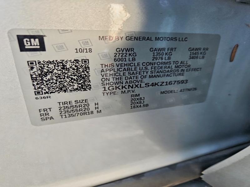 Продаж на аукціоні авто 2019 Gmc Acadia, vin: 1GKKNXLS4KZ167593, номер лоту: 59130826