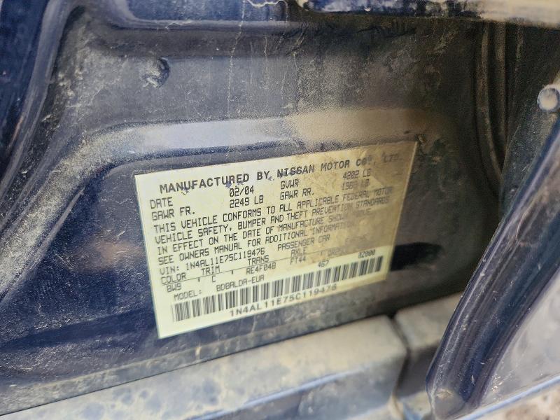 Продажа на аукционе авто 2005 Nissan Altima, vin: 1N4AL11E75C119476, номер лота: 58231846