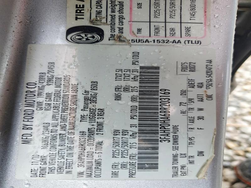 Aukcja sprzedaży 2011 Ford Fusion, vin: 3FAHP0HA6BR203169, numer aukcji: 57728606