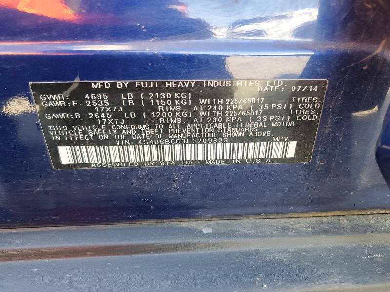 Продажа на аукционе авто 2015 Subaru Outback, vin: 4S4BSBCC3F3209823, номер лота: 55982566