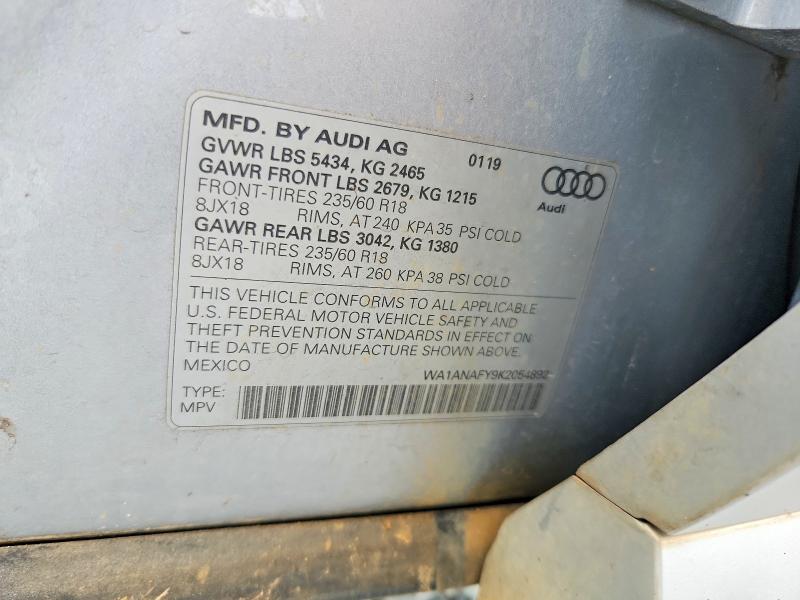 Aukcja sprzedaży 2019 Audi Q5, vin: WA1ANAFY9K2054892, numer aukcji: 56502836