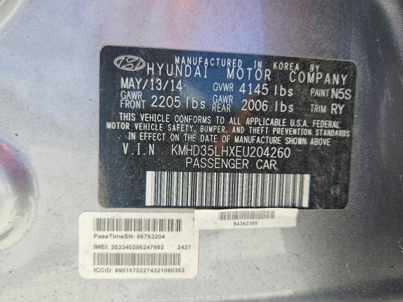 2014 Hyundai Elantra Gt მანქანა იყიდება აუქციონზე, vin: KMHD35LHXEU204260, აუქციონის ნომერი: 58406896