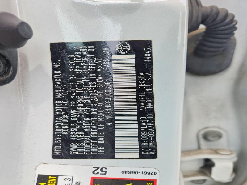 Продажа на аукционе авто 2018 Toyota Camry Hybrid, vin: 4T1B21HK8JU003961, номер лота: 55576896