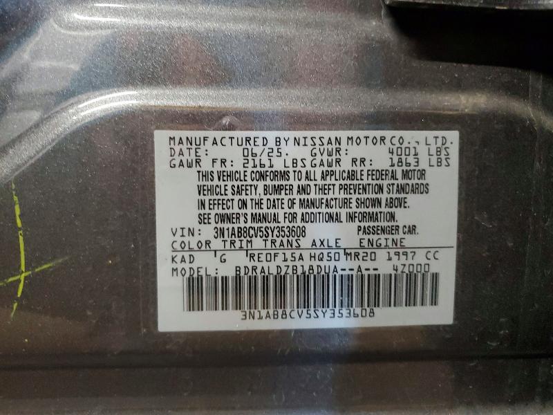 56152046 :رقم المزاد ، 3N1AB8CV5SY353608 vin ، 2025 Nissan Sentra مزاد بيع