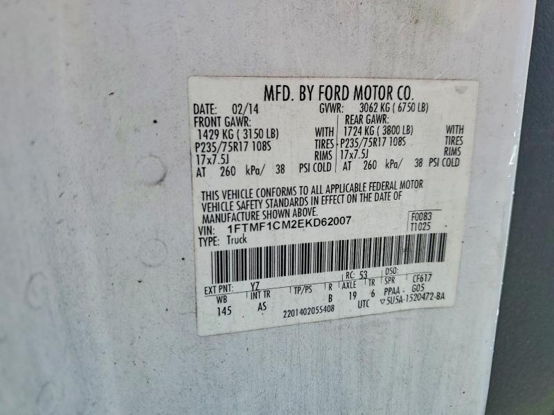 55018606 :رقم المزاد ، 1FTMF1CM2EKD62007 vin ، 2014 Ford F150 مزاد بيع