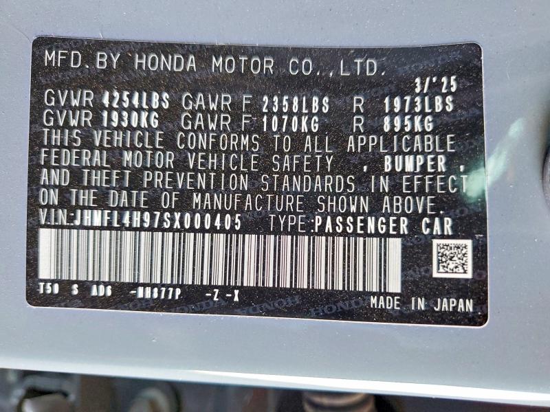 Продаж на аукціоні авто 2025 Honda Civic, vin: JHMFL4H97SX000405, номер лоту: 55896126