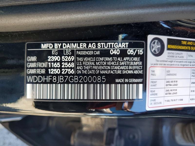 Aukcja sprzedaży 2016 Mercedes-benz E, vin: WDDHF8JB7GB200085, numer aukcji: 58104056